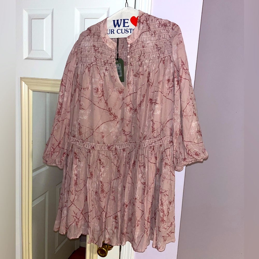 Beautiful pink with floral, All Saints dress, size 8, brand new with tags!!